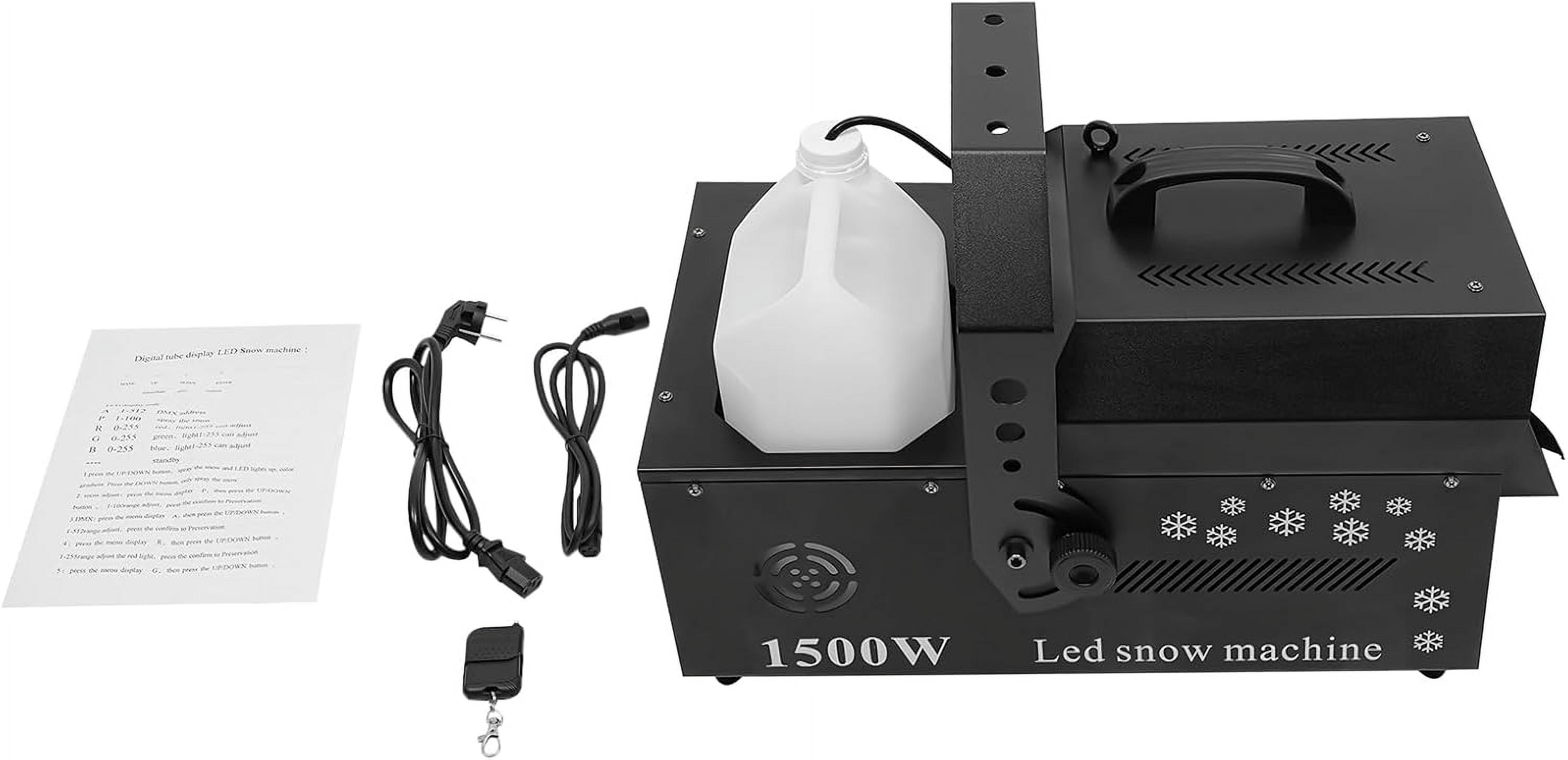 3-in-1 LED Snowflake Machine, Equipped W/ 12 RGB LED Lights and 3 Lighting Function Modes, 5.3Qt Large Capacity, for Theaters, Parties, Weddings, Christmas, and Business Events