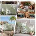 thumbnail image 5 of Coral Sage Green Outdoor Waterproof Pillow Covers, Coastal White Ocean Marine Nautical Beach Decorative Square Throw Pillowcase Sofa Cushion Sham for Patio/Couch/Chair, 16"x16" 2 Pack, 5 of 8