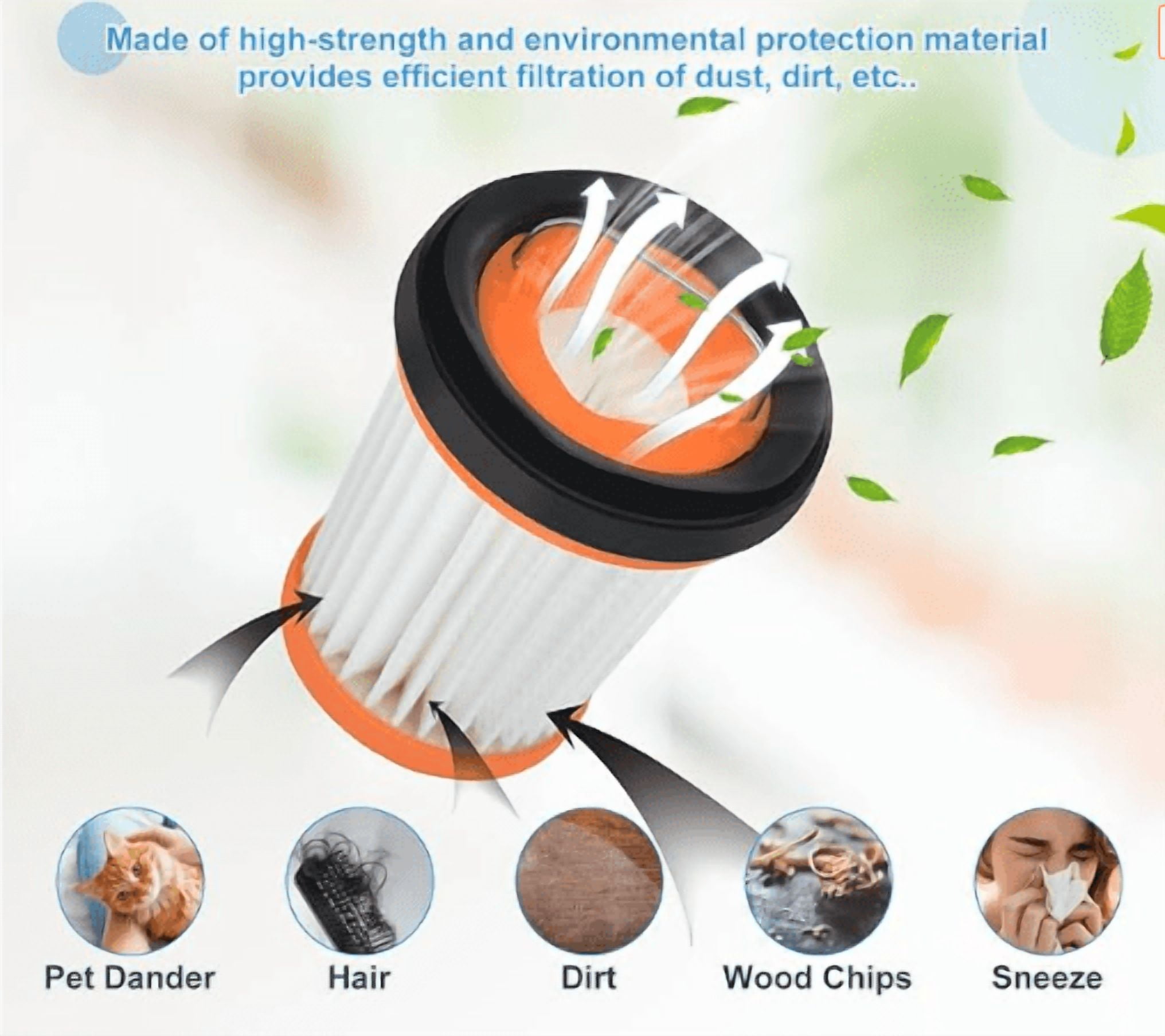 6 Pack Shark Handheld Filter Vervanging, Draadloze Stoffilter voor Shark Ion W1, Handheld Vacuümfilter voor Wv200uk, Wv201, Wv205, Wv220, Wv251, met een Reinigingsborstel