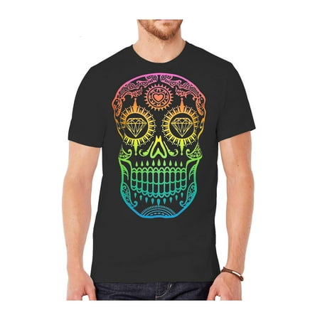 - Mens Black Short-Sleeve Diamond Skull T-Shirt