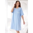 thumbnail image 5 of Dreams & Co. Plus Size Satin Trim Cotton Sleepshirt, 5 of 5