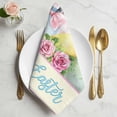 thumbnail image 2 of Easter Cloth Napkins, Spring Watercolor Bunny Eggs Flowers Pink Plaid Washable and Reusable Dinner Napkins Set of 4, Table Napkin for Kitchen Party Birthday Wedding Hotel Housewarming 20"x20", 2 of 9