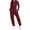 Wine 12, variant on Karymi Cute Tops for Women Solid 2 Piece Tracksuit, Crew Neck Long Sleeve Top & High Waist Drawstring Jogger Pants, Casual Loungewear Outfit
