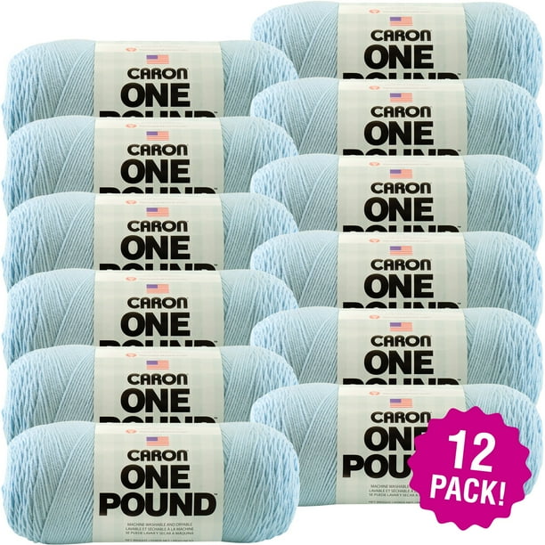 Caron One Pound Yarn Sky Blue, Multipack of 12