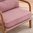 thumbnail image 5 of IVV Linen Upholstered Accent Lounge Chair, Modern Living Room Reading Chair with Wooden Arms and Waist Cushion, for Bedroom, Reception, Home Office, Dark Gray, 5 of 10