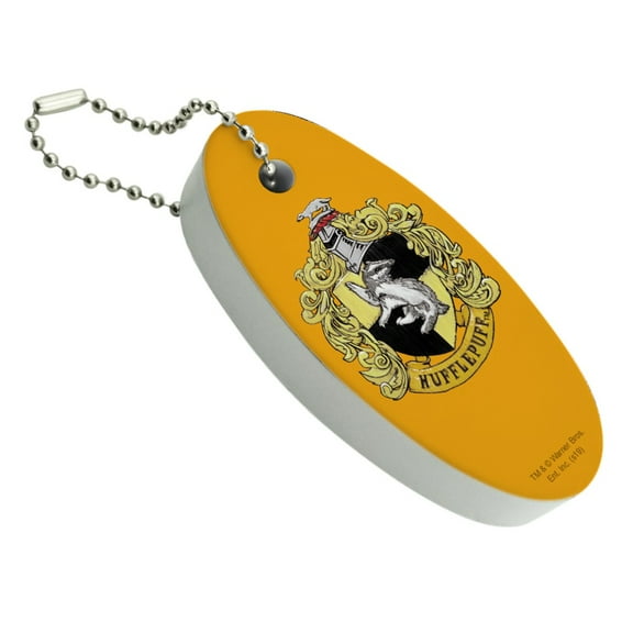 Harry Potter Hufflepuff Painted Crest Floating Keychain Oval Foam Fishing Boat Buoy Key Float