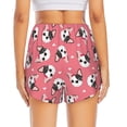 thumbnail image 4 of Xecao's French Bulldog Face for a double-layer running short for women, perfect for gym, tennis, and more, featuring a convenient pocket., 4 of 9