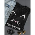 thumbnail image 3 of I Love You Purr Shaped T-Shirt Women -Smartprints Designs, Female Large, 3 of 4