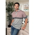 thumbnail image 3 of Gioberti Mens Double Striped Contrast Polo Shirt with Pocket - Yarn Dye, 3 of 4