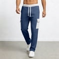 thumbnail image 5 of Relaxed Fit Drawstring Cargo Pants for Men Waffle Knit Textured Trousers Side Pockets Breathable Bottoms Casual Lounge Home-wear, 5 of 7