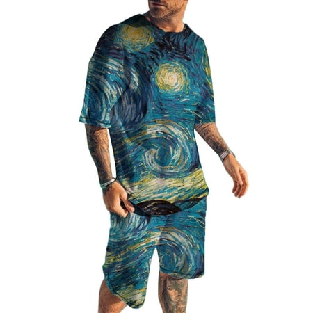 

Bomotoo Man Fashion Homewear Half Sleeve casual Lounge Set Hawaiian Loose High Waist Suit