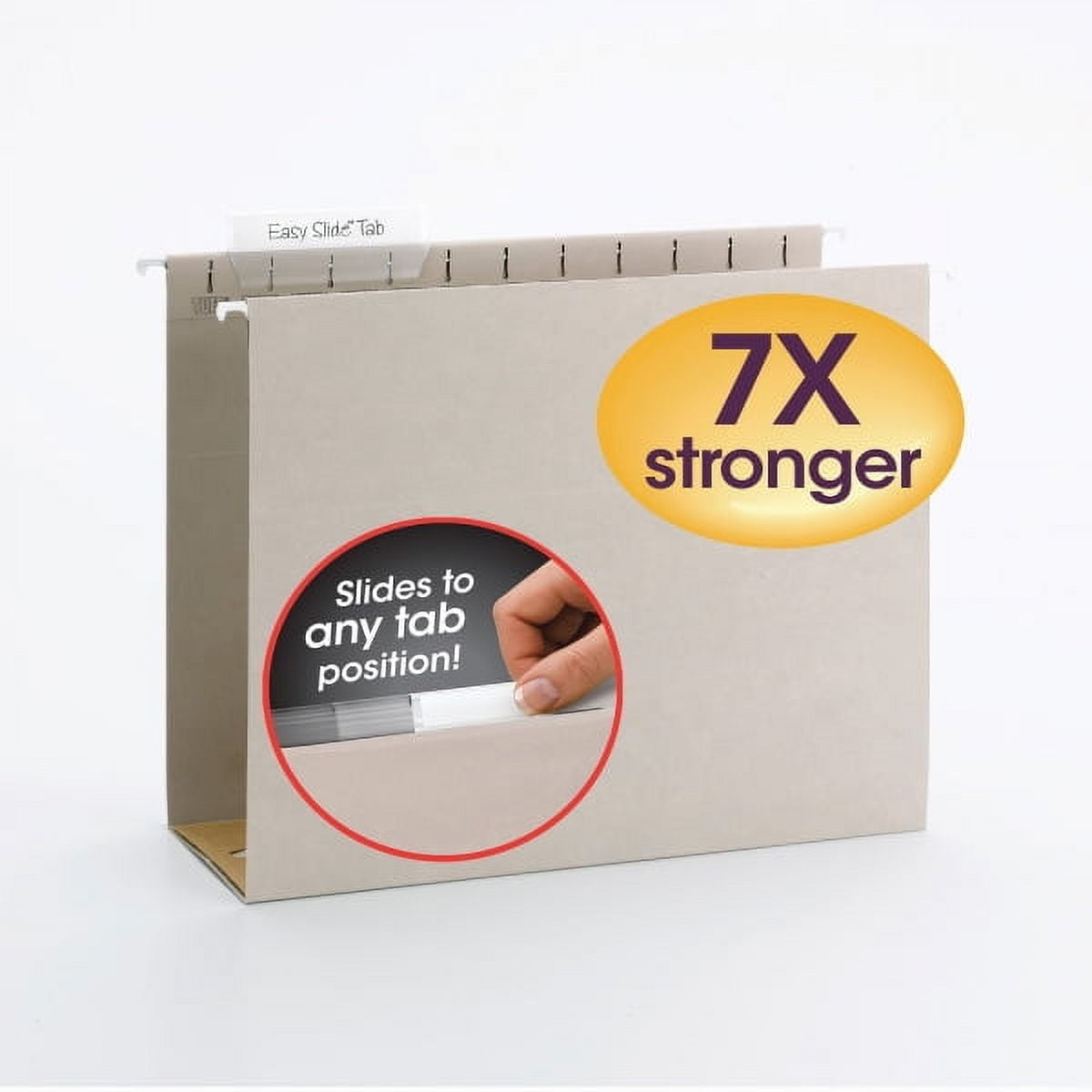Smead TUFF Extra Capacity Hanging File Folders Letter Steel Gray 18/Box 64242