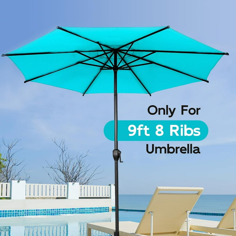 blue patio umbrella sale MAISON ARTS 13ft Double -Sided Crank Patio Umbrella Extra Large with LED  Colorful Lights