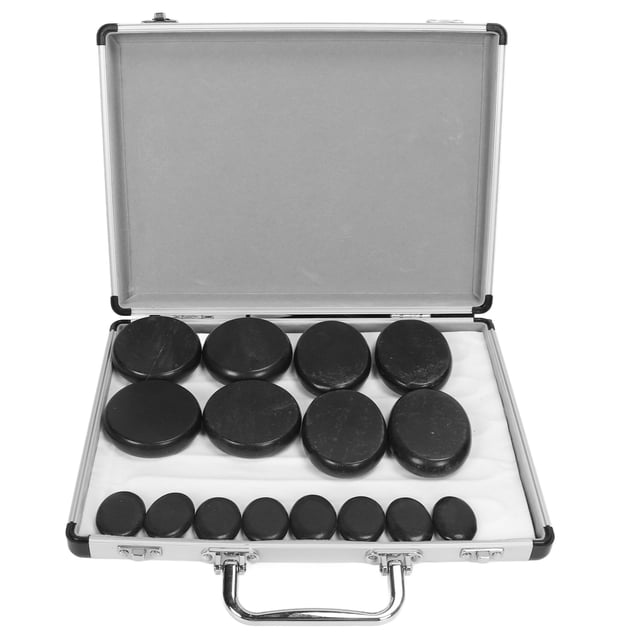 Rocas de Masaje Caliente, Terapia de Calentamiento de Madera Calefacción Sin Agua de Piedra Con Caja de Aluminio para El Hogar