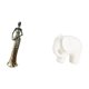 thumbnail image 5 of Figura de escritorio,Artesanía de escritorio con figuras africanas coleccionables,Estatua de dama tribal,pieza de arte para decoración del hogar,Figura de elefante,Estatua de elefante,figura, 5 of 8