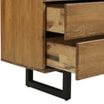 thumbnail image 3 of Aldo 4 Drawer Dresser in Brown Oak Wood with Black Metal Legs, 3 of 6