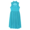 thumbnail image 6 of iiniim Girls Sequined Ballet Lyrical Dance Chiffon Dress Gymnastics Leotard Mesh Skirts Turquoise 6, 6 of 7