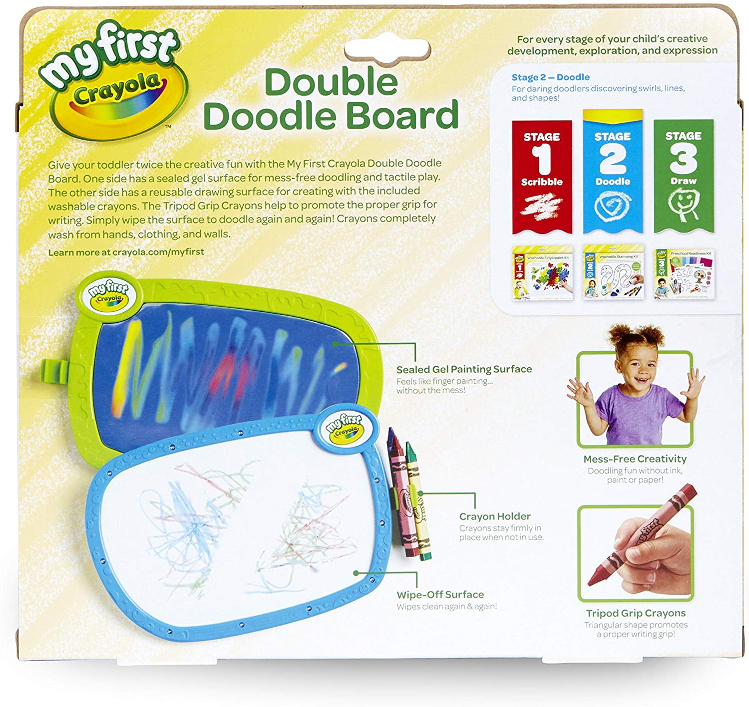 My First Crayola Double Doodle Board Drawing Tablet Toddler Toy