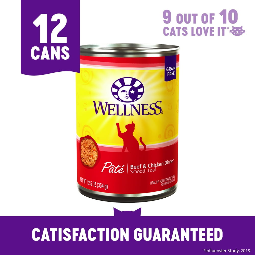 Wellness Complete Health Natural Grain Free Wet Canned Cat Food, Beef ...