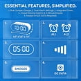 thumbnail image 5 of REGALWOVEN Compact Digital Alarm Clock, Small Size, Adjustable Volume, Dual Alarms, Ideal for Travel/Office White 4.1"L x 1.6"W x 1.6"H, 5 of 6