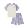 thumbnail image 4 of Amidoa Boys 2 Piece Outfits Summer Clothes Cute Printed T Shirt Graphic Short Sleeves Casual Shorts Kids Clothing Sets Purple Size 5T, 4 of 6