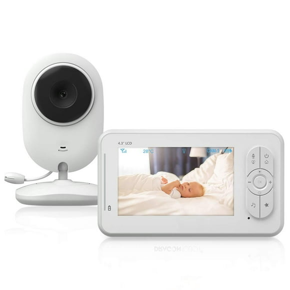 Barbala Moniteur pour Bébé 4.3 "Vidéo Moniteur pour Bébé avec Caméra, Version Nuit Infrarouge, Multi-Caméras de Soutien, Surveillance de la Température, Berceuse, Audio Bidirectionnel et VOX Auto Caméra pour Bébé