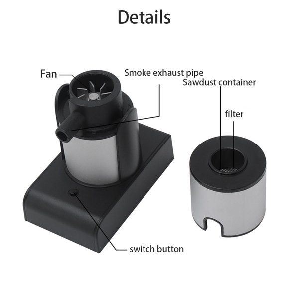 Máquina para ahumar, ahumador de alimentos portátil, infusor de humo portátil, ahumador de alimentos portátil, respuesta rápida
