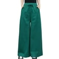 thumbnail image 2 of Casual High Waisted Pants for Women Solid Color Long Pants Cotton Linen Straight Trousers Palazzo Comfortable Autumn Outfit Solid Color Trousers Casual Daily Office Wear, 2 of 7