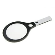 4 LED Light, 3X 10X Handheld Magnifier Reading Magnifying Glass Lens Jewelry Loupe White And Black