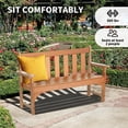 thumbnail image 2 of Nalone Outdoor Bench, HDPE All Weather Patio Bench Supports up to 800 Lbs, 2 Person Garden Bench Fade and Rot Proof for Patio, Porch, Park in Teak Color, 2 of 7
