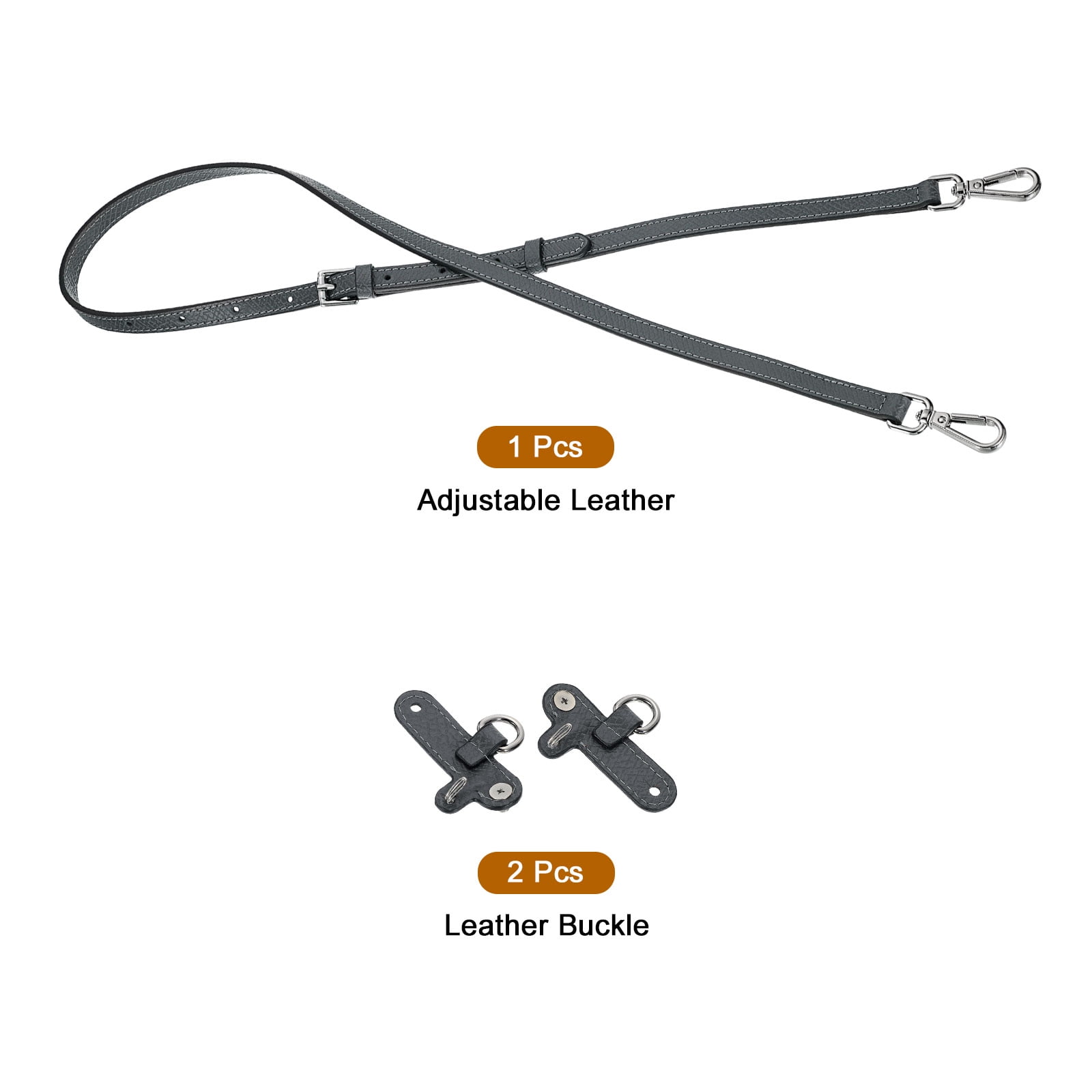 Leather Strap Kit, 95-115cm Crossbody Adjustable Leather Shoulder Strap Conversion Kit for Mini Pouch Handbags Purse Straps Crossbody, Gray