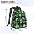 thumbnail image 4 of Vsdgher Green Squares Print Unisex Large Capacity Bookbag Schoolbag Casual Daypack for High School/College/Teens/Travel/Work, 4 of 8