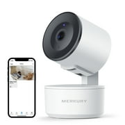 Merkury Smart Indoor Camera 1080p - Auto-Tracking Wi-Fi Security Camera, White (1-Pack)