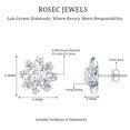 thumbnail image 4 of Rosec Jewels Lab Created Diamond Flower Earrings - 2 Carat Diamond Earrings (6 mm, Ef-Vs Quality) - Anniversary Gift, 925 Sterling Silver, 4 of 6