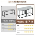 thumbnail image 6 of PORKISS Kitchen Dining Table Set for 6, Modern Dining Room Set for 6 with Faux Marble Table, 4 PU Leather Chairs and 1 Cushion Bench, Metal Frame, Gray + Black #1, 6 of 14