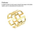 thumbnail image 4 of Metal Servilletas Anillos, 6uds Hueco Corte Servilletas Anillo Soporte Hebilla Juego para Comida Mesa Decoraciones Boda Cumpleaños Vacaciones Fiesta, Dorado Tono, 4 of 5