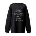 thumbnail image 3 of Luwomo Casual Sweatshirts Womens Cute Plus Size Crewneck Long Sleeve Letter Print Loose Fit Pullover Relaxed Fit Blouses Black,M, 3 of 3
