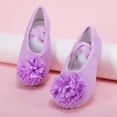 thumbnail image 2 of TFEOQRY Kids Canvas Ballet Shoes Flower Decor Soft Split Sole Elastic Straps Dance Flats, 2 of 9
