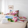 thumbnail image 5 of Erosebridal Pink Kawaii Axolotl 7-Piece Bedding Comforter Set,Colorful Cute Flower King Bedding Sets For Girl Kids,Reversible, 5 of 7