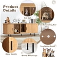 thumbnail image 6 of 63 Inch Large  Litter Box Enclosure with Scratch Pad and Ball, Modern Wooden Furniture for Cats, Hidden Litter Box Stand with Ventilation, 6 of 6
