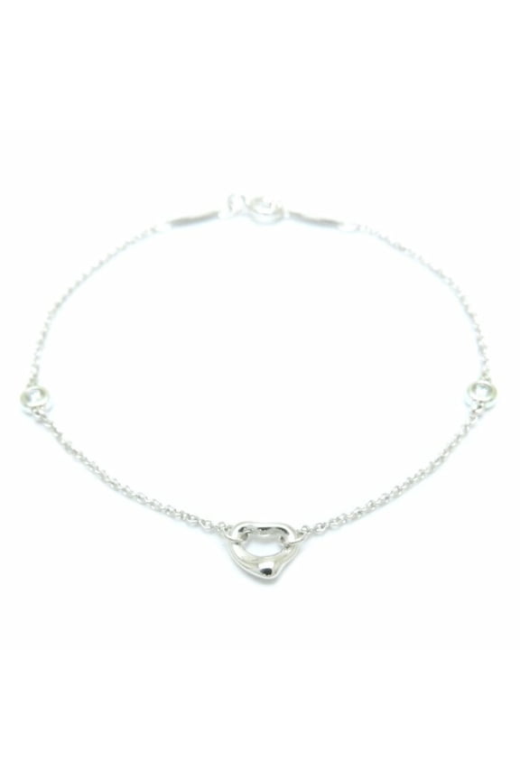 Pre-Owned TIFFANY & Co. Tiffany By the Yard Heart Bracelet with 2 Diamonds, Elsa... (Good)