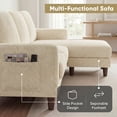 thumbnail image 4 of Homall Cloud Modular Sectional Sofa 3 Seat L-Shaped Cloud Oversized Sofa Couch for Living Room, Apartment and Small Space,Corduroy Beige, 4 of 7