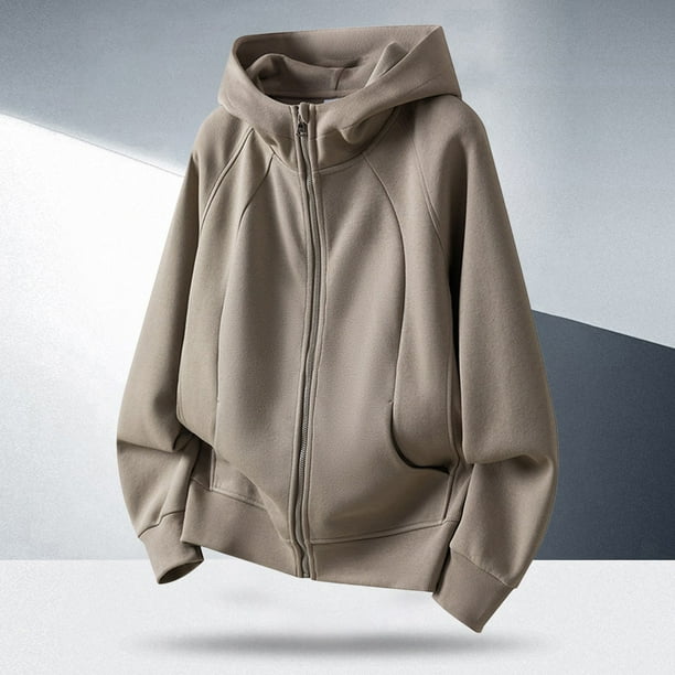 MHFRRA Sudadera Holgada de Peso Pesado con Capucha y Cremallera para Mayor Comodidad y Estilo Marrón