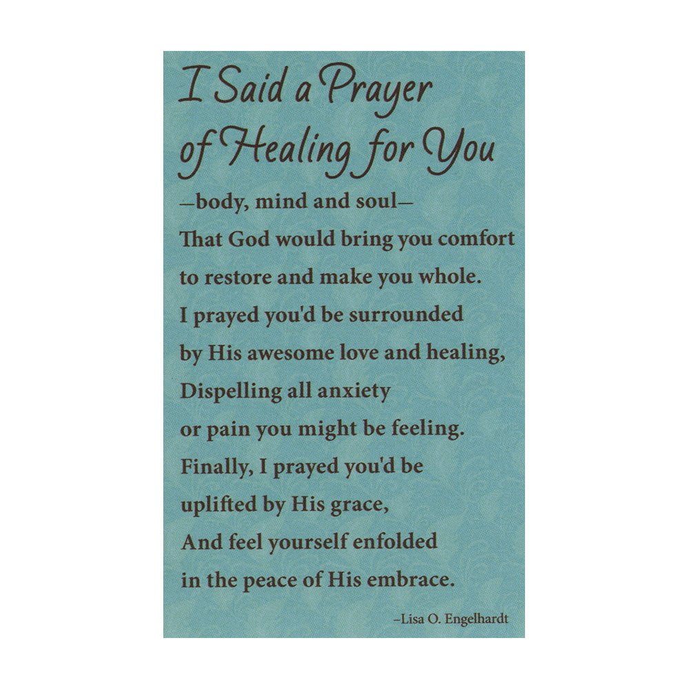 I Said a Prayer of Healing Laminated Prayer Cards -Pack of 25
