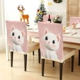 thumbnail image 3 of Decorative Chair Back Cover One Size x6 Chair Cover Dining Chair Slipcovers Chair Back Decoration Festival Chair Decoration Cute Cat with Black Eyes, 3 of 6