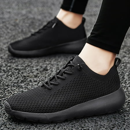 

YOUSNH Women Sneakers Fashion Couple Style Solid Color Simple Mesh Breathable Comfortable Non Lightweight Lace up Casual Sneakers for Women Black 8.5