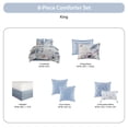 thumbnail image 6 of Madison Park 8 Piece King Floral Comforter Set, Cotton Comforter Bed in A Bag with Bedskirt, Spring Blue Floral Comforter Bed Set, Bedding Sets with Tufted Decorative Pillow for Girls, 6 of 10