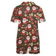 thumbnail image 4 of HOMBOM Womens Red Christmas Pajamas Sleepwear One Sets Button up Shorts and Shirt Holiday Lounge Sets for Ladies Xmas, 4 of 9