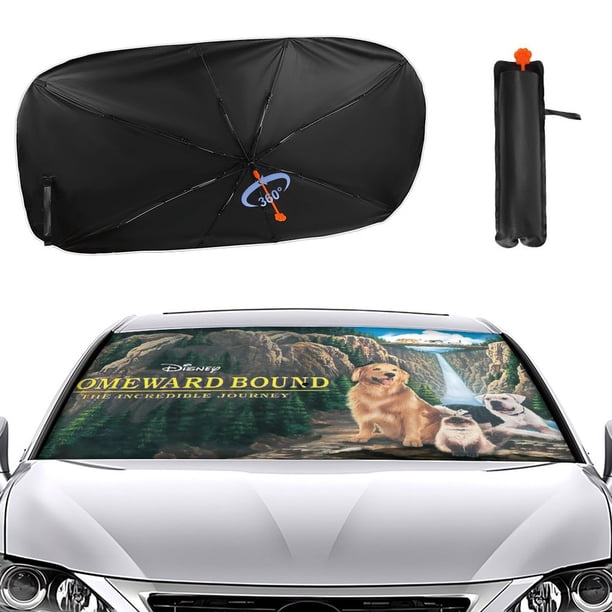 El Increíble Viaje Sombrilla Solar para Auto - Protector de Parabrisas Plegable | Cortina Solar Delantero | Bloqueo UV y Aislamiento de Calor 133x73cm