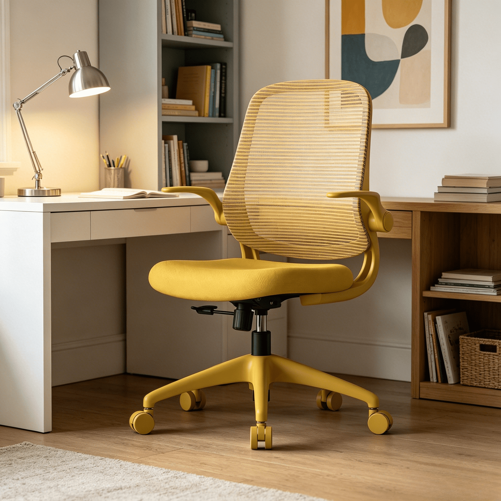 Homy Casa Flip-Up Armrest Mesh Office Chair, Ergonomic Swivel Desk Chair for Home Office